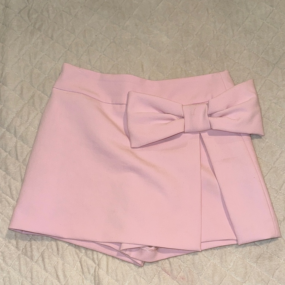 ZARA Girls Pink Bow Accent Skort size 13-14